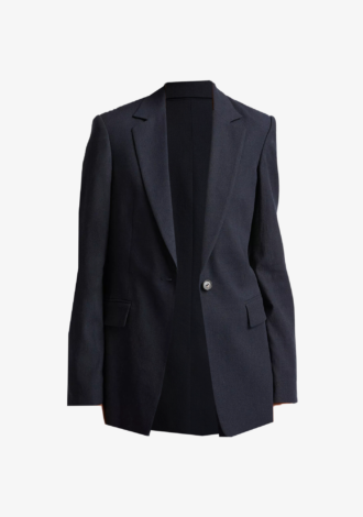 Linen-Blend Single-Breasted Blazer