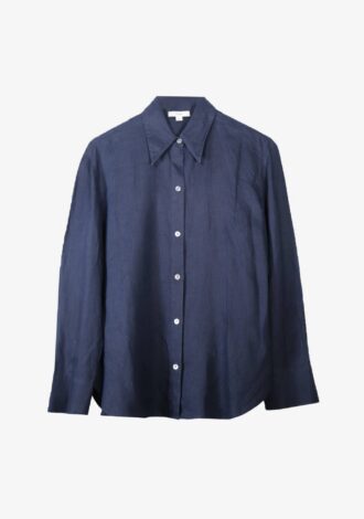 Long-Sleeve Linen Button Up Shirt