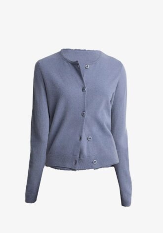 Scallop-Trim Wool & Cashmere-Blend Cardigan