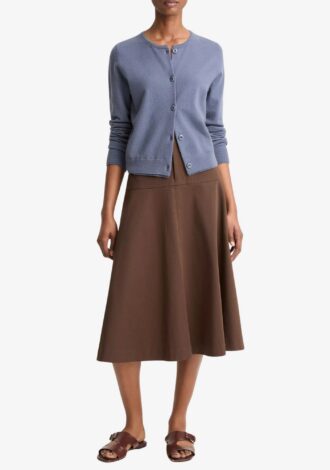 Scallop-Trim Wool & Cashmere-Blend Cardigan