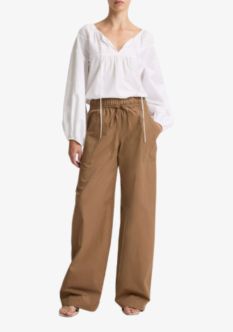 Cotton Double-Waist Drawstring Pant