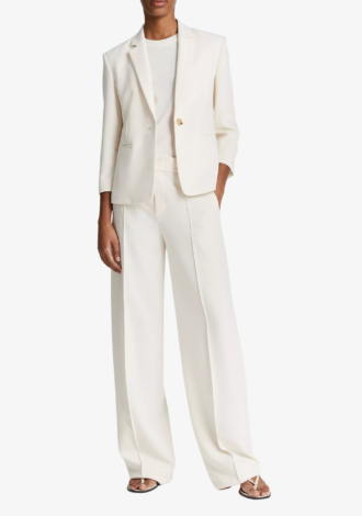 Linen-Blend Shrunken Blazer