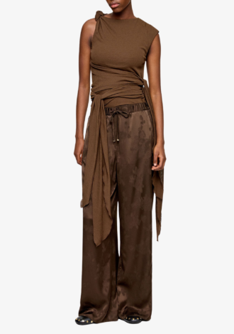 Fluid Satin Jacquard Trousers