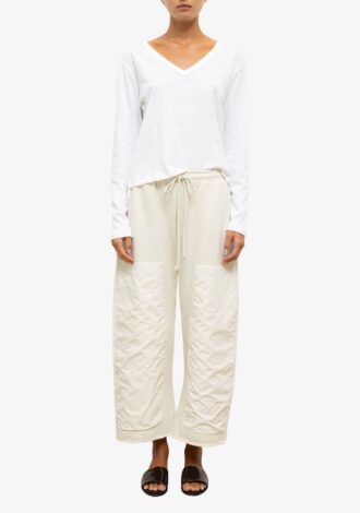 Laura V Neck Long Sleeve White