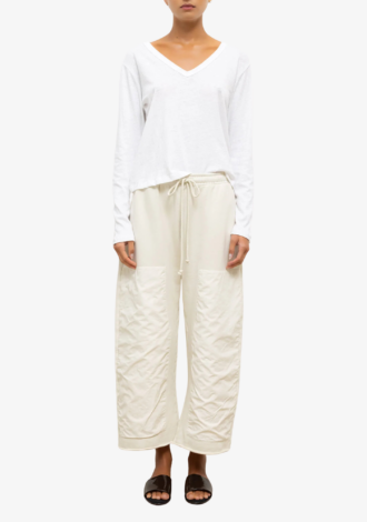 Laura V Neck Long Sleeve White