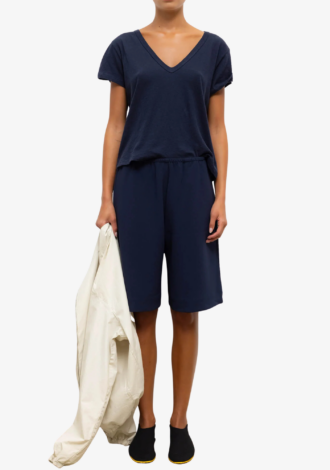 Laura V Neck T-Shirt Midnight