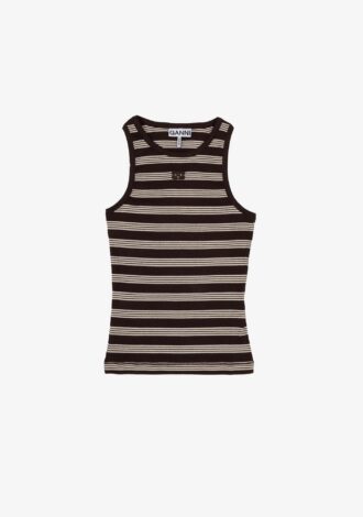 Soft Stripe Cotton Rib Tank Top Mole