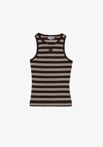 Soft Stripe Cotton Rib Tank Top Mole