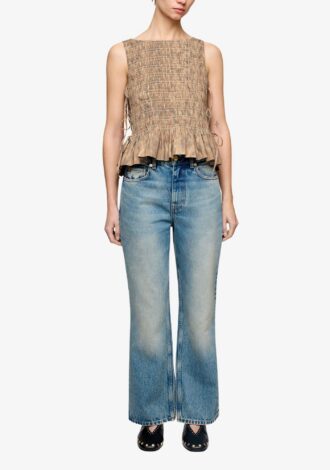 Burro Smock Printed Stretch Top