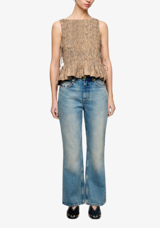 Burro Smock Printed Stretch Top