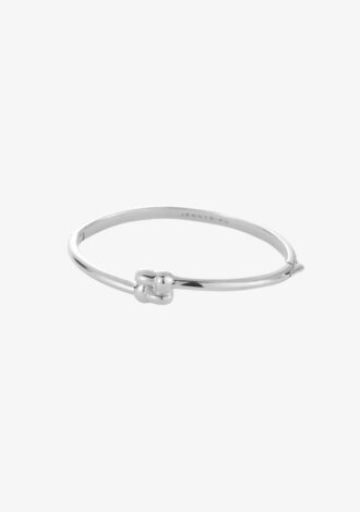 Slim Woven Square Bangle Silver