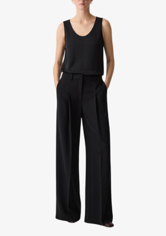 Pleated Wide-Leg Trousers