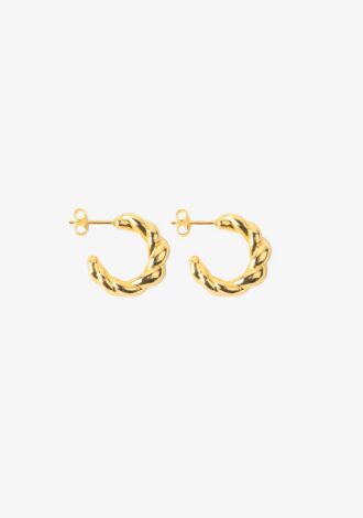 Large Twirl Hoops Gold Plated