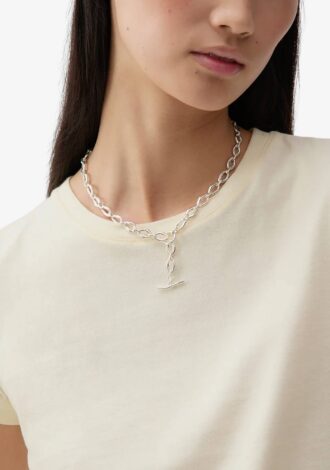 Molten Chain Necklace Silver Plated