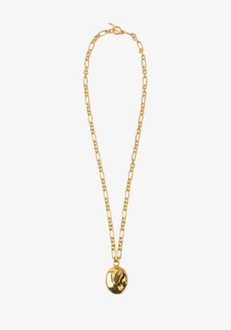 Molten Locket Necklace Gold Plated