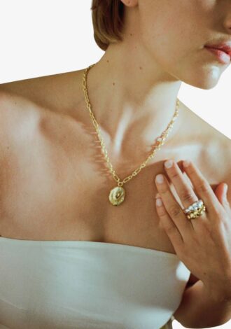 Molten Locket Necklace Gold Plated
