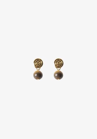 Swirl Bead Earrings Gold