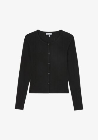 Pointelle Rib Top Black