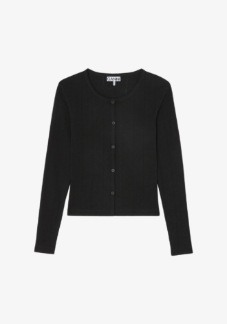 Pointelle Rib Top Black