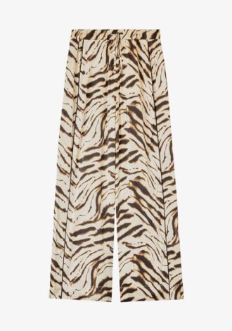 Zebra Printed Satin Trousers
