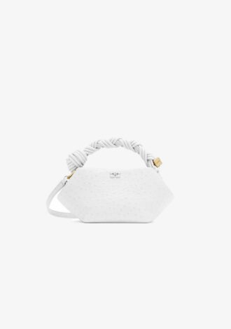 Mini Bou Bag In White Ostrich