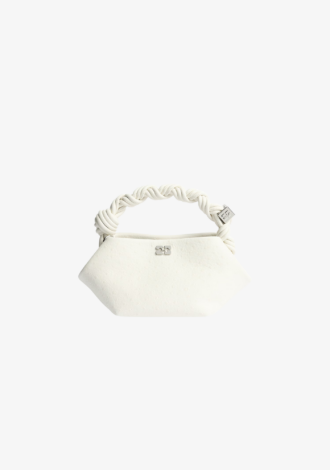 Mini Bou Bag In White Ostrich