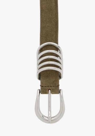 Hollyhock Suede Olive & Silver