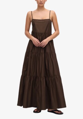 Tiered Low Back Sundress Chocolate