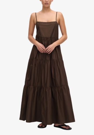 Tiered Low Back Sundress Chocolate