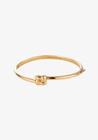 Slim Woven Square Bangle Gold
