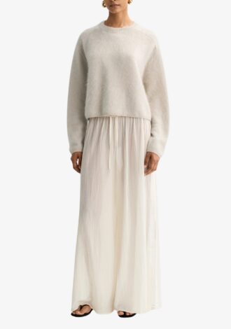 Brushed Crew Neck Sweater Chalk