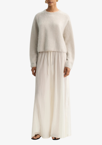 Brushed Crew Neck Sweater Chalk