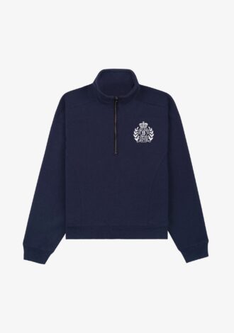 NY Crest Embroidered Quarter Zip Dark Navy