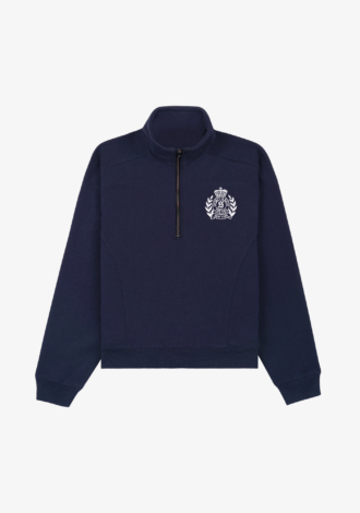 NY Crest Embroidered Quarter Zip Dark Navy