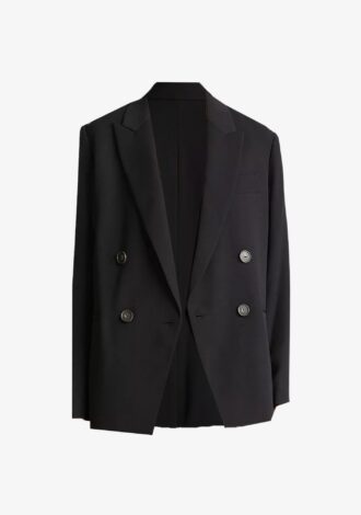 Crepe Double-Breasted Blazer