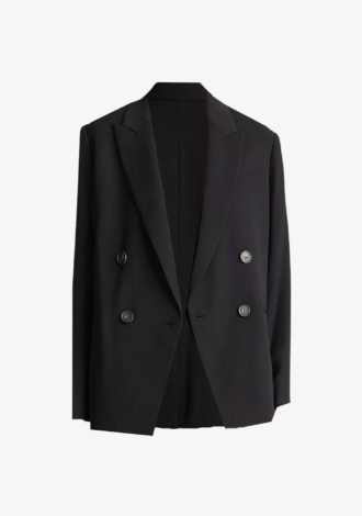 Crepe Double-Breasted Blazer