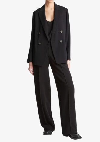 Crepe Double-Breasted Blazer