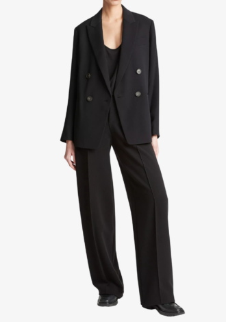 Crepe Double-Breasted Blazer