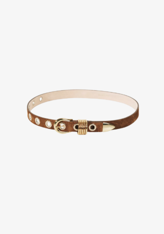 Hollyhock Rivet Suede Ochre