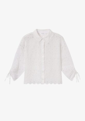 The Paisley Eyelet Cinch Sleeve Shirt