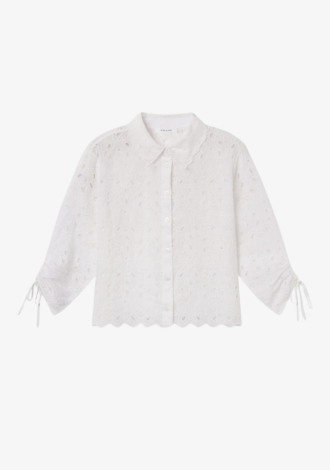 The Paisley Eyelet Cinch Sleeve Shirt