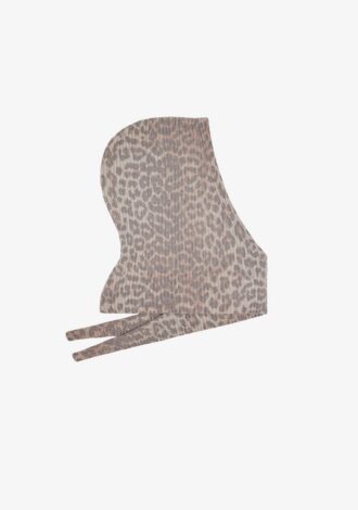 Leopard Wool Knit Balaclava