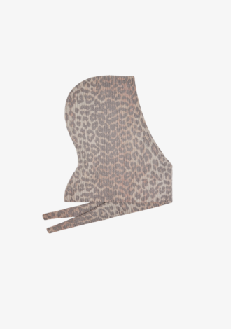 Leopard Wool Knit Balaclava