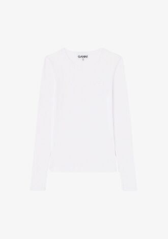 Rib Long-sleeve Top White