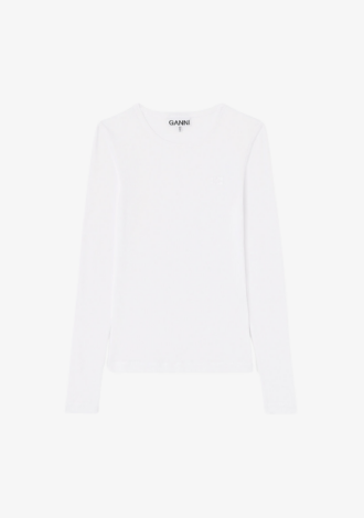 Rib Long-sleeve Top White