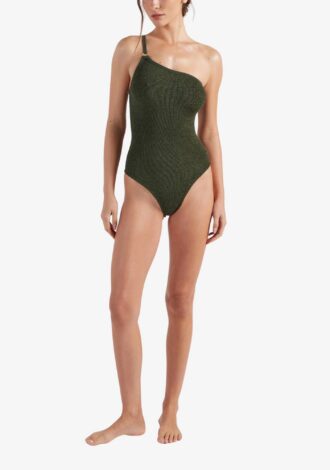 Clara With Gold Hoop Swim Metallic Khaki