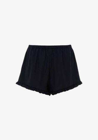 Frill Mini Short Poplin Black