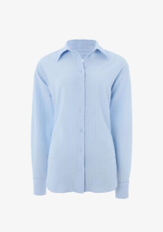 Resort Shirt Seersucker Light Cornflower