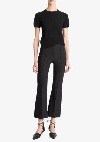Niki Mid-Rise Pintuck Crop Flare Pant