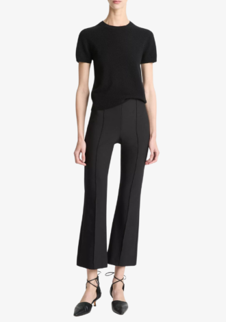Niki Mid-Rise Pintuck Crop Flare Pant